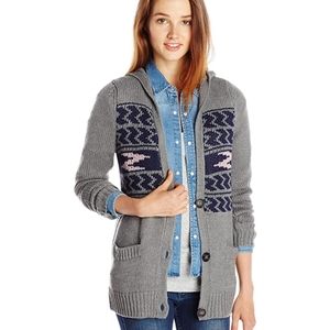 Roxy 90s Style Hooded Cardigan Sweater